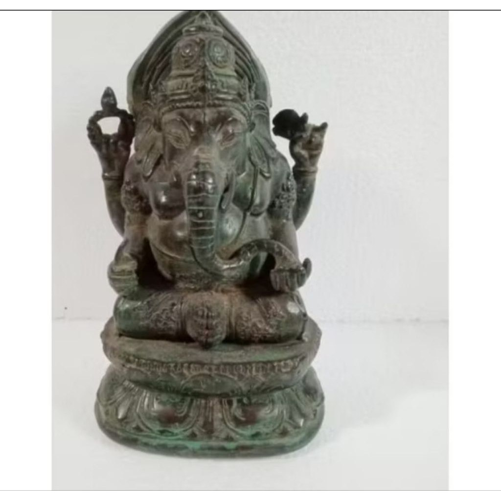 Pajangan Patung Ganesha Perunggu Asli Besar