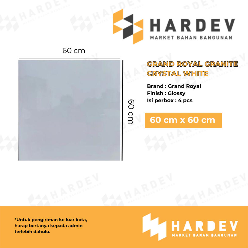 GRAND ROYAL GRANITE 60X60 CRYSTAL WHITE - GRANITE LANTAI