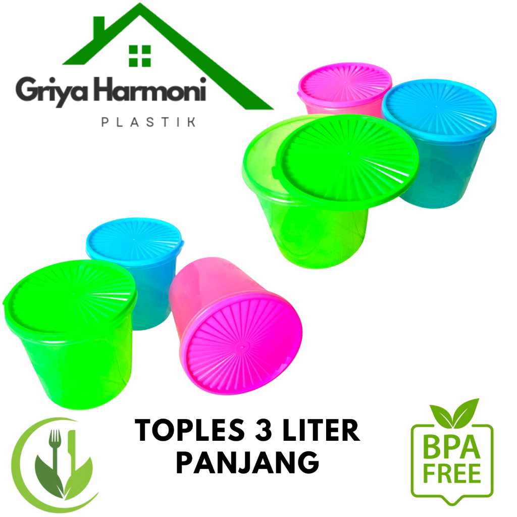 TOPLES 3 LITER PANJANG - TOPLES SNACK MOTIF KUPU-KUPU - TOPLES WARNA TRANSPARAN PLASTIK TEBAL