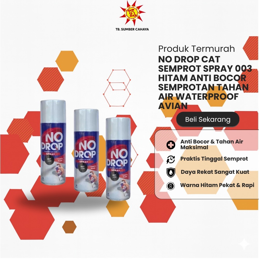 No Drop Cat Semprot Spray 003 Hitam Anti Bocor Semprotan Tahan Air Waterproof Avian