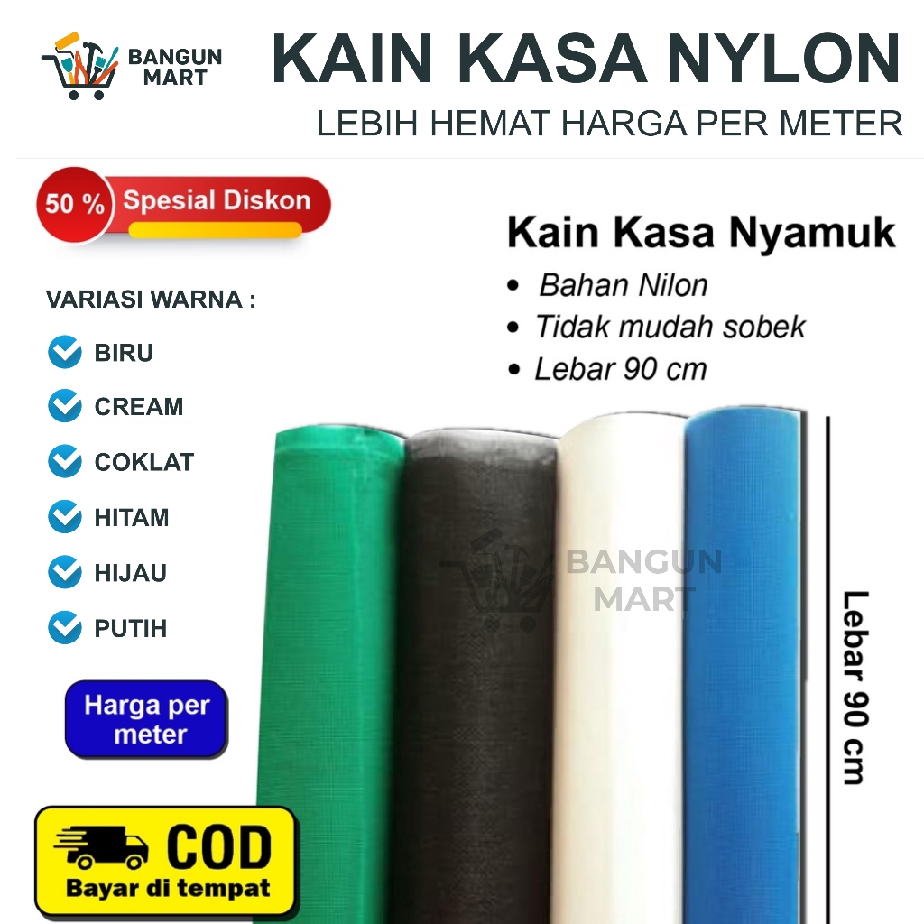 Kain Kawat Strimin Nyamuk Kasa Nylon Jaring jendela Anti Nyamuk OLS KAWAT NYAMUK PLASTIK / KAIN KASA