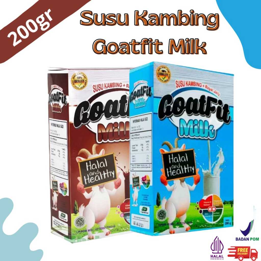 Susu Etawa Kambing Bubuk GoatFit Milk Original/Cokelat 200 Gram ORIGINAL