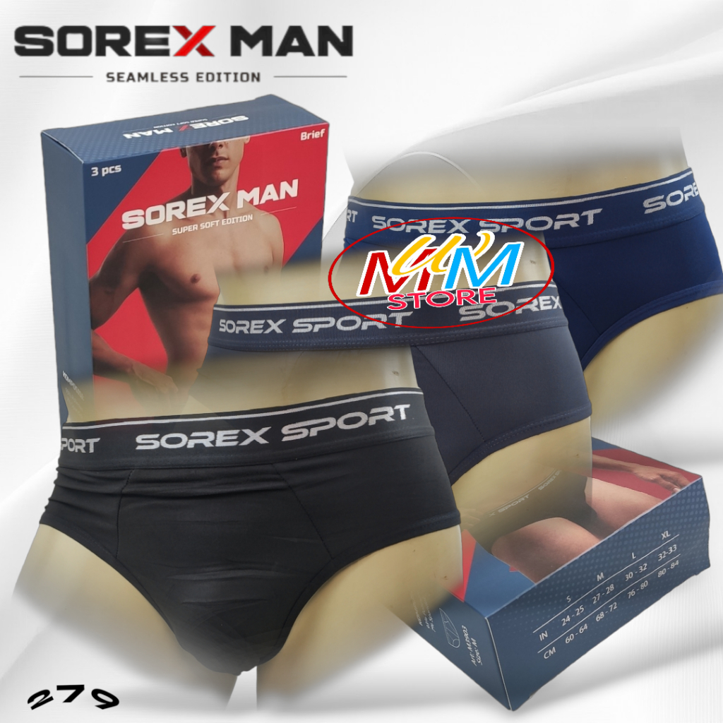 M279 (3-12 pcs) Sorex Man Celana Dalam Pria Dewasa, Celana Dalam Sorex Pria  Size S M L XL XXL