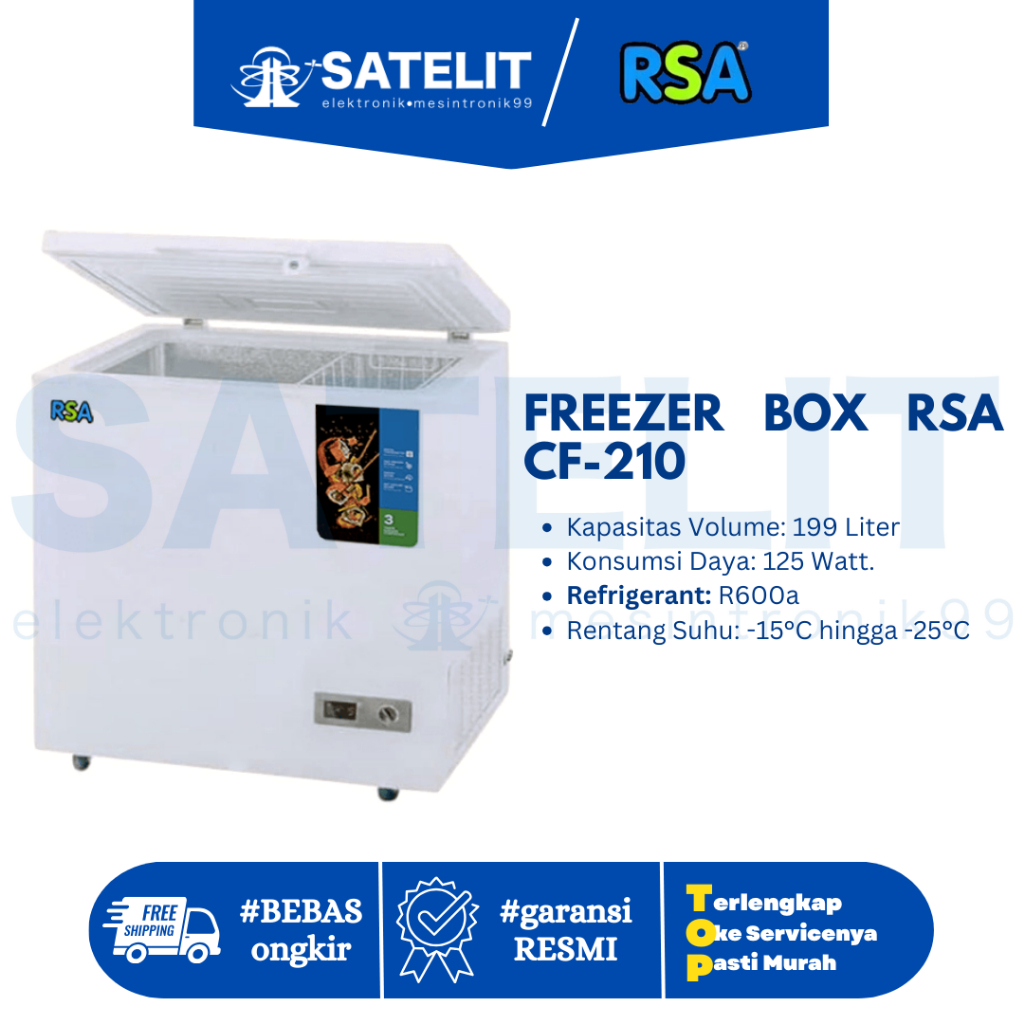 FREEZER BOX / CHEST FREEZER / PENYIMPANAN DAGING RSA CF 210 / PROMO