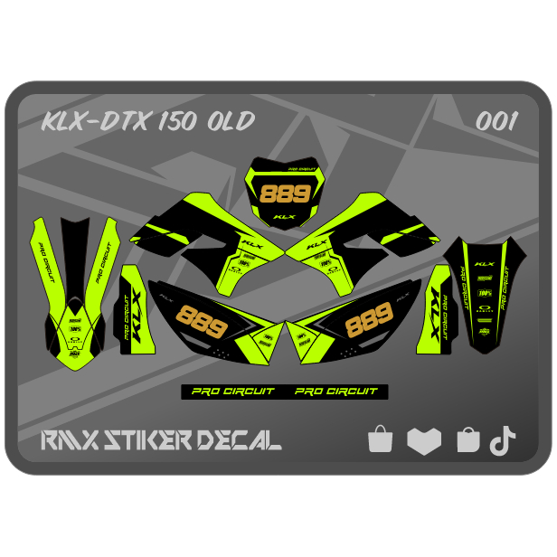 STIKER KLX 150 S/L FULLBODY (001) STICKER DECAL DEKAL D-TRACKER DTRACKER DTX LAMA OLD 2009 2010 2011