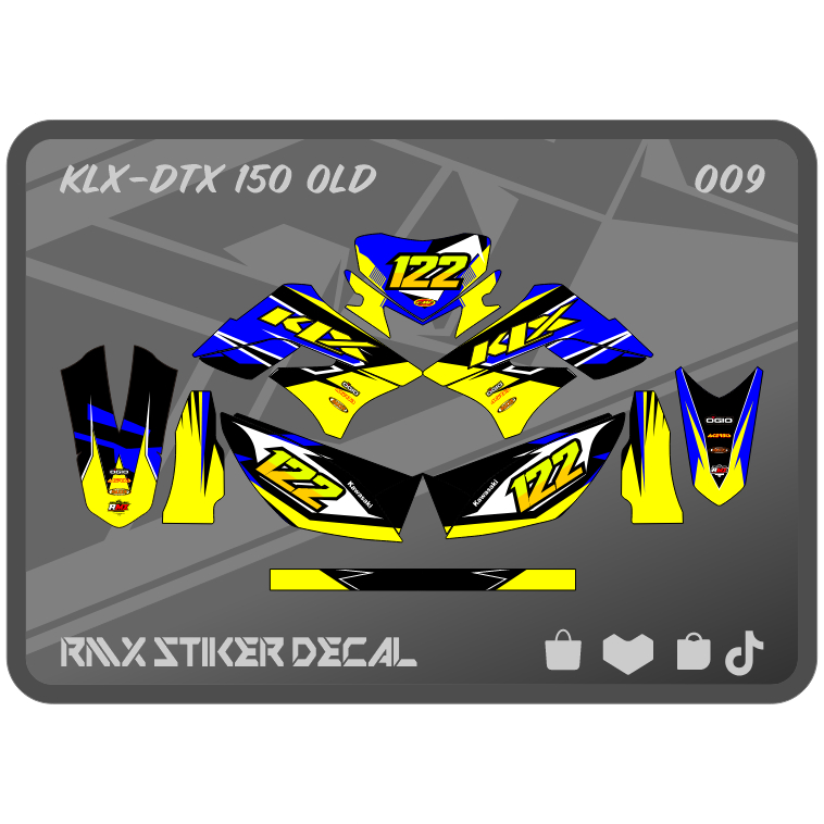 STIKER KLX 150 S/L FULLBODY (009) STICKER DECAL DEKAL D-TRACKER DTRACKER DTX LAMA OLD 2009 2010 2011