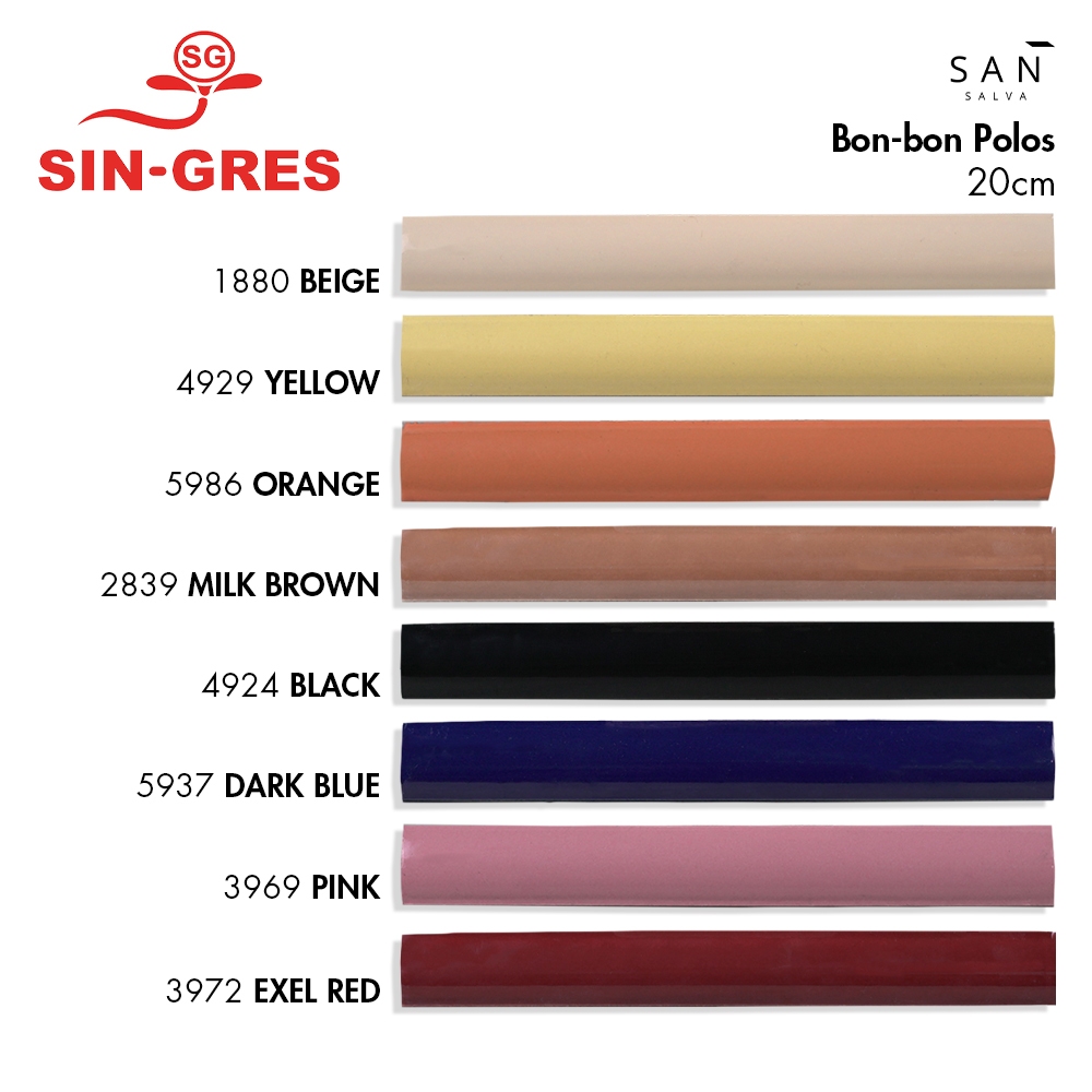 Sin-Gres Kuku Macan / Bon Bon Keramik Granite 20 cm Variasi Polos Ulir