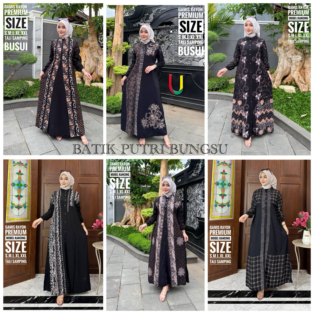 Gamis Rayon Premium Kekinian Pekalongan Jumbo Fit to XL - Batik Putri Bungsu