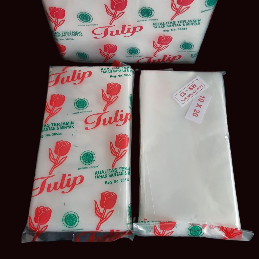 Tulip Plastik PE Bening Elastis Ukuran 4x20 - 60x100 cm per Pack