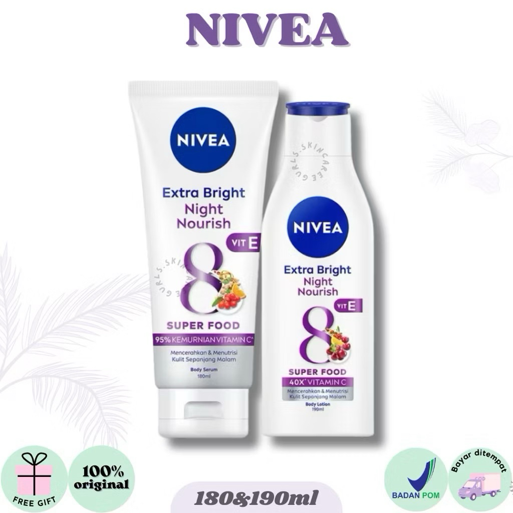 NIVEA Body Night Care - Night Nourish Vit E Body Serum & Body Lotion