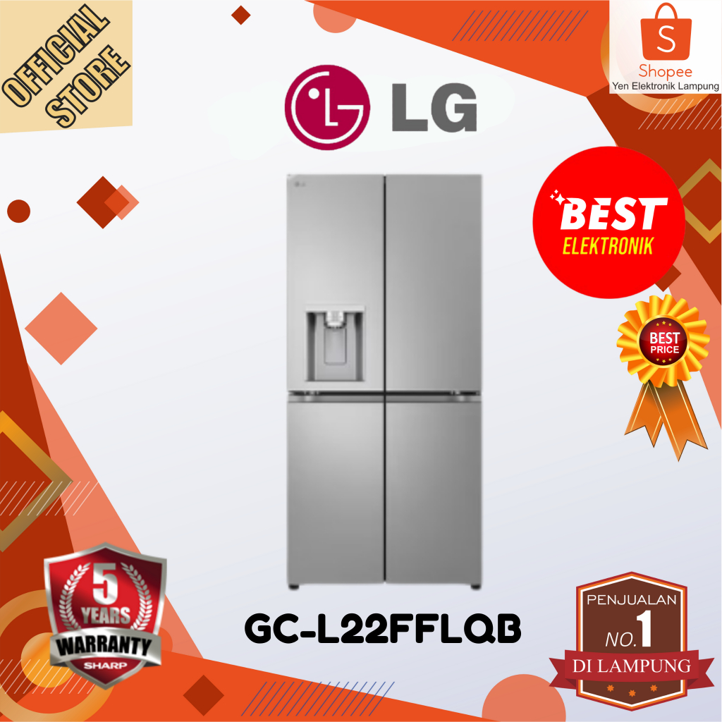 Kulkas LG MultiDoor 4 Pintu GC-L22FFLQB Inverter