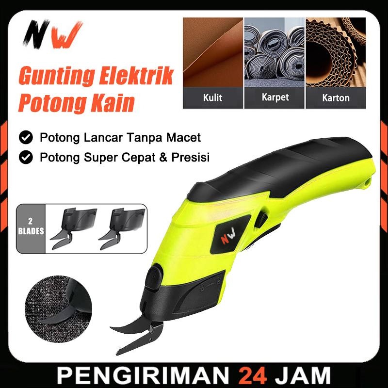 NW - Gunting Listrik USB Alat Potong Kain Gunting Kain Elektrik Portable Multifungs
