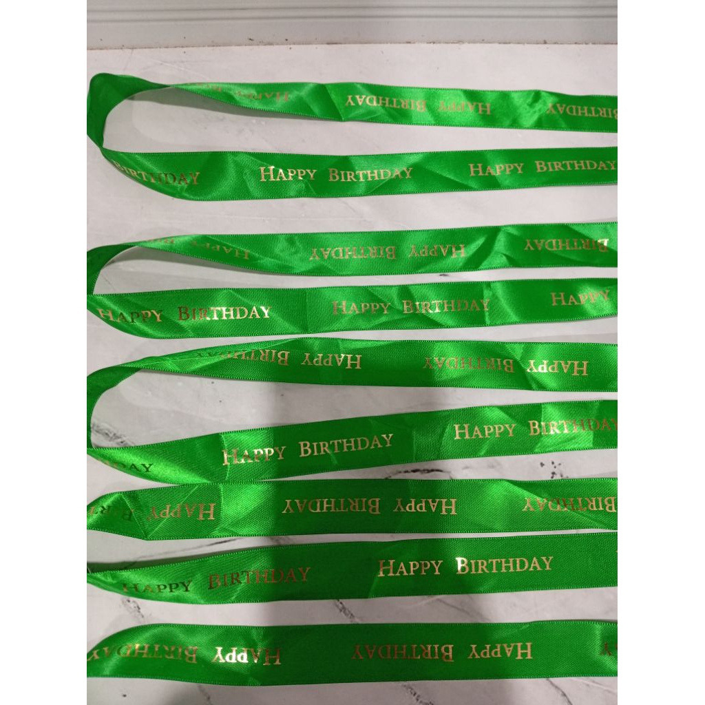 pita satin tulisan happy birthday/tali pita/pita hampers/pita souvenir