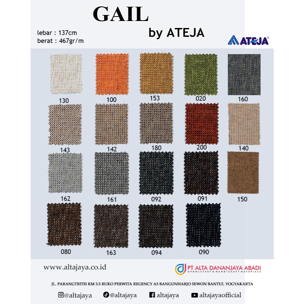 KAIN GAIL  ATEJA FABRIC ( INTERIOR, JOK, TAS, SOFA )