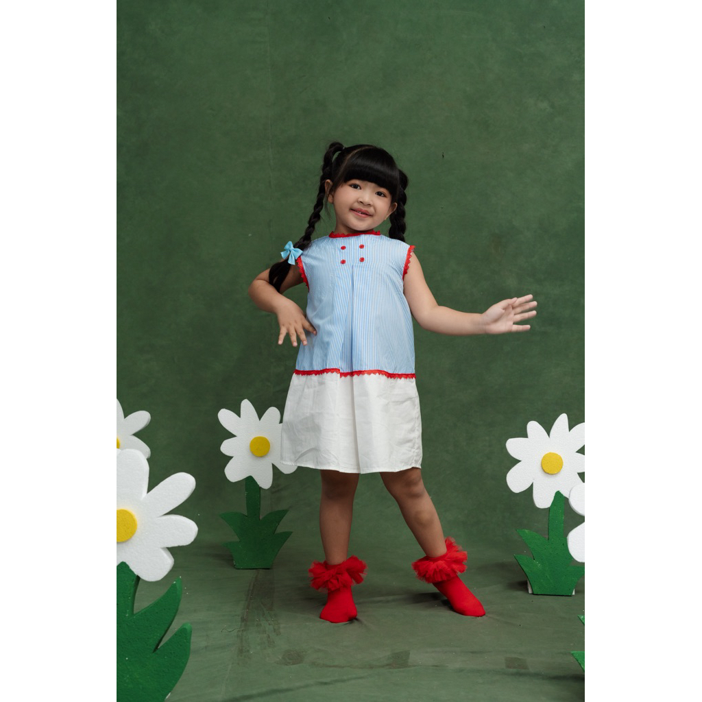 PIKKU BEBE - MEIRA DRESS - Dress Anak Perempuan Meira - Dress Anak Katun Sleeveless Lucu Adem