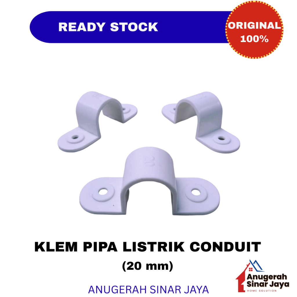 KLEM PIPA CONDUIT /KLEM PIPA LISTRIK / KLEM PIPA CONDUIT 20 MM SAPPHIRE / KLEM PIPA LISTRIK CONDUIT