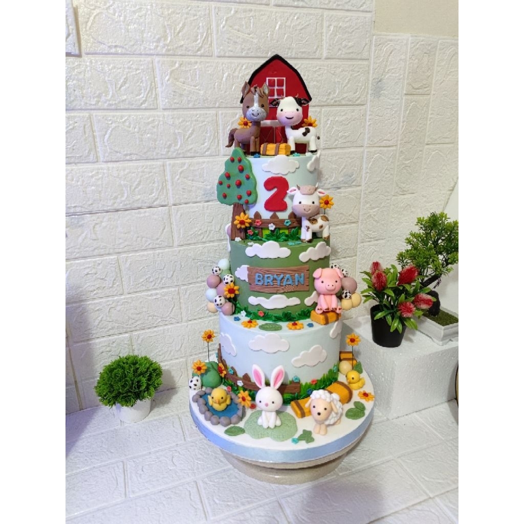 custom farmer dummy cake fondant