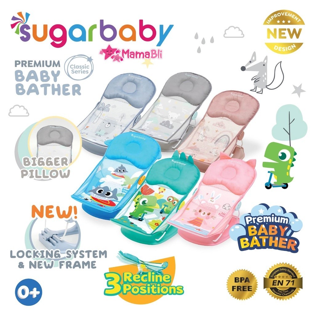 Sugar Baby Premium Baby Bather /Tempat Mandi Bayi /Bak Mandi Bayi /Bak Mandi Lipat/Jaring Mandi Bayi