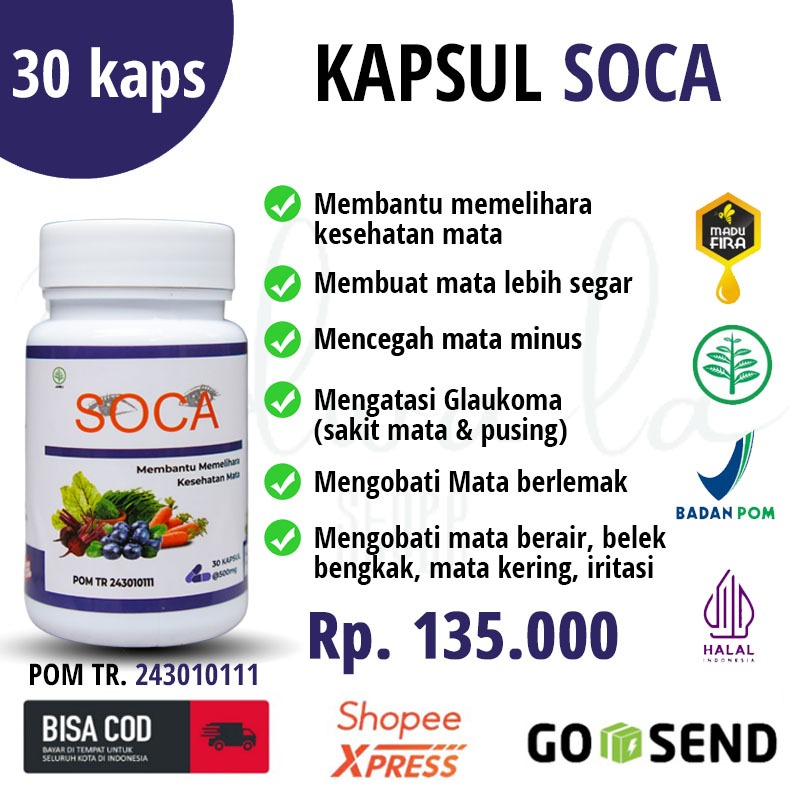 Eye Care Kapsul SOCA Suplemen Herbal BPOM Atasi Mata Minus Katarak