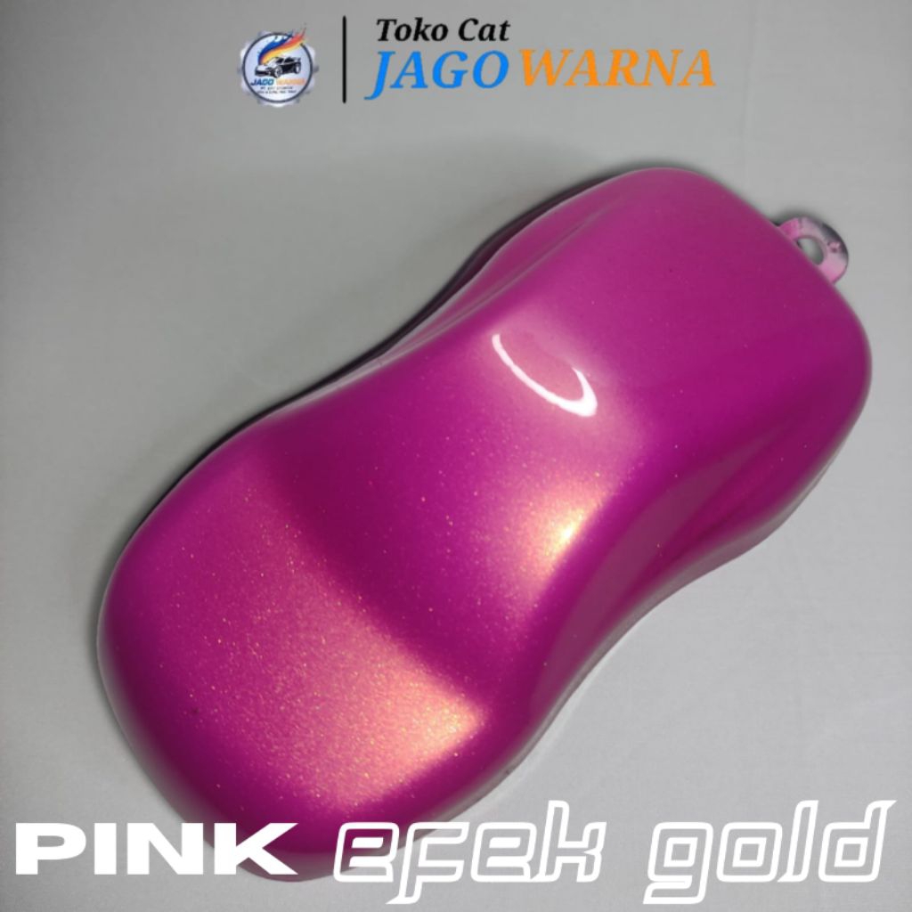 CAT PU PINK EFEK GOLD - 1Liter Dominan Pink Effect Gold untuk Motor Mobil & Velg Warna Cantik Efekti
