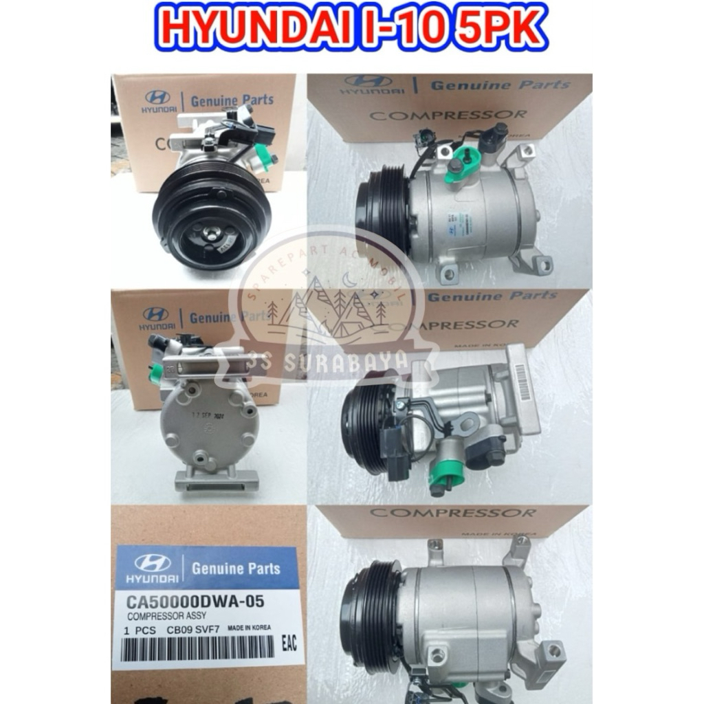 Kompresor Hyundai i10 5pk i 10 Compressor Ac mobil (Baru/New)