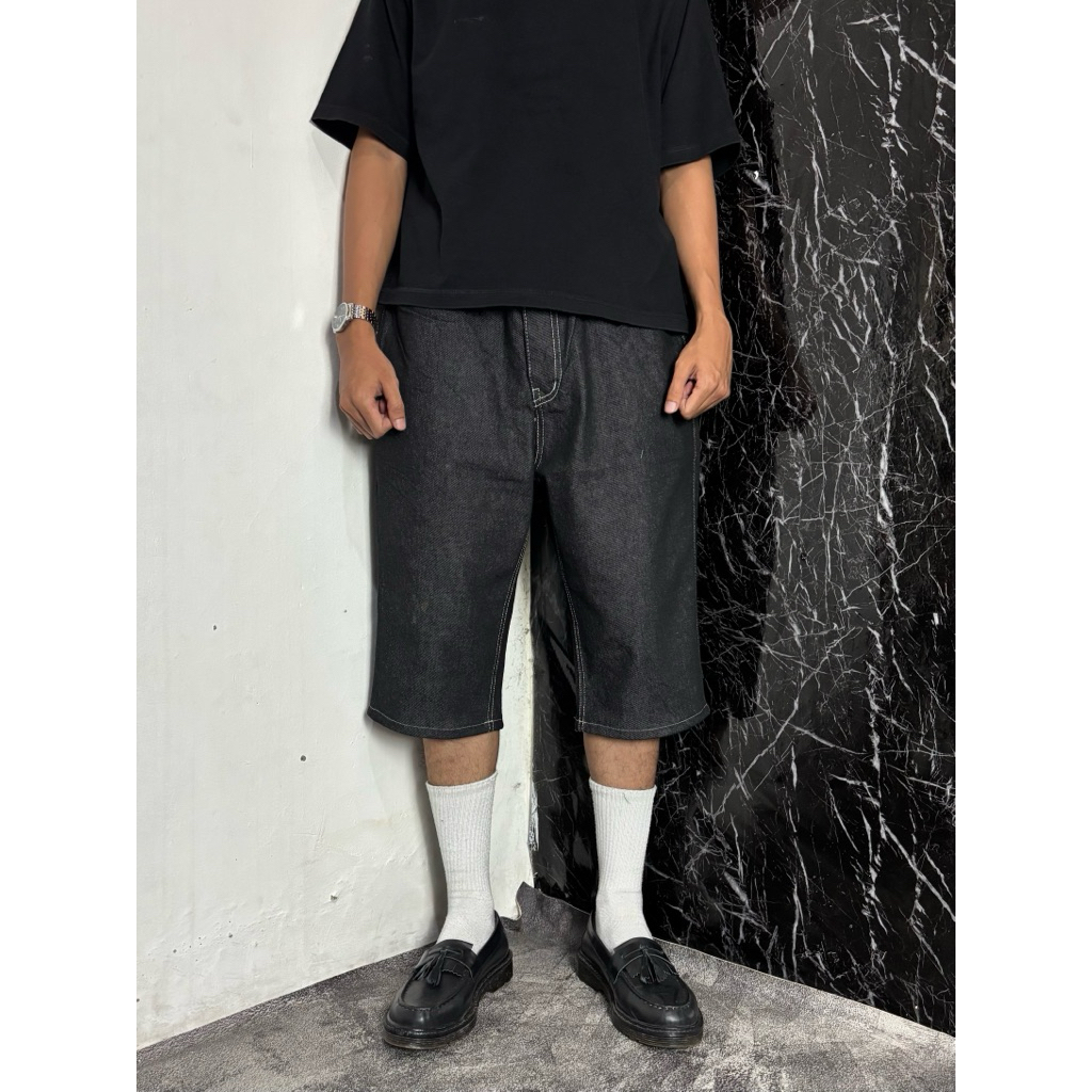 Jorts Black Denim Indigo y FATIGUE