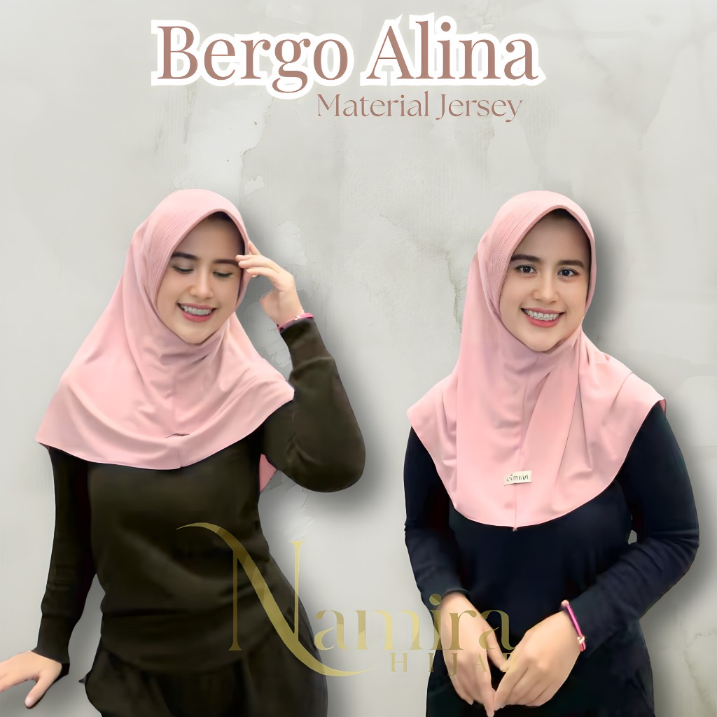 Bergo Alina Pet Tebal Jersey Premium/Bergo Sekolah Nyaman dipakai Sport Size M by Namira Hijab