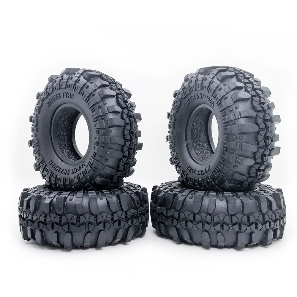 4pcs ban karet soft rc crawler 1:10 1.9 inch velg 108mm 110mm SCX10 D90 TRX4 chameleon tire R196