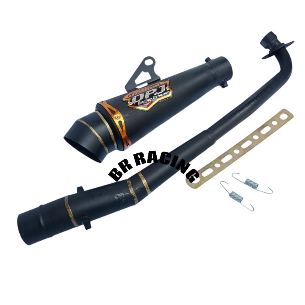 Knalpot Racing DPJ full hitam Supra x 125 Shogun Revo fit absolute Revo Supra fit Vega smas Jupiter 