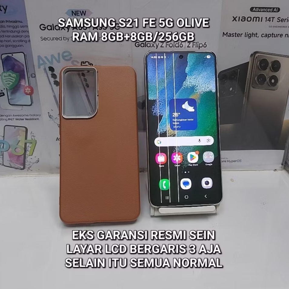 Samsung S21 FE 5G Second 256GB Unit+Case Only LCD Bergaris Eks Garansi Resmi SEIN