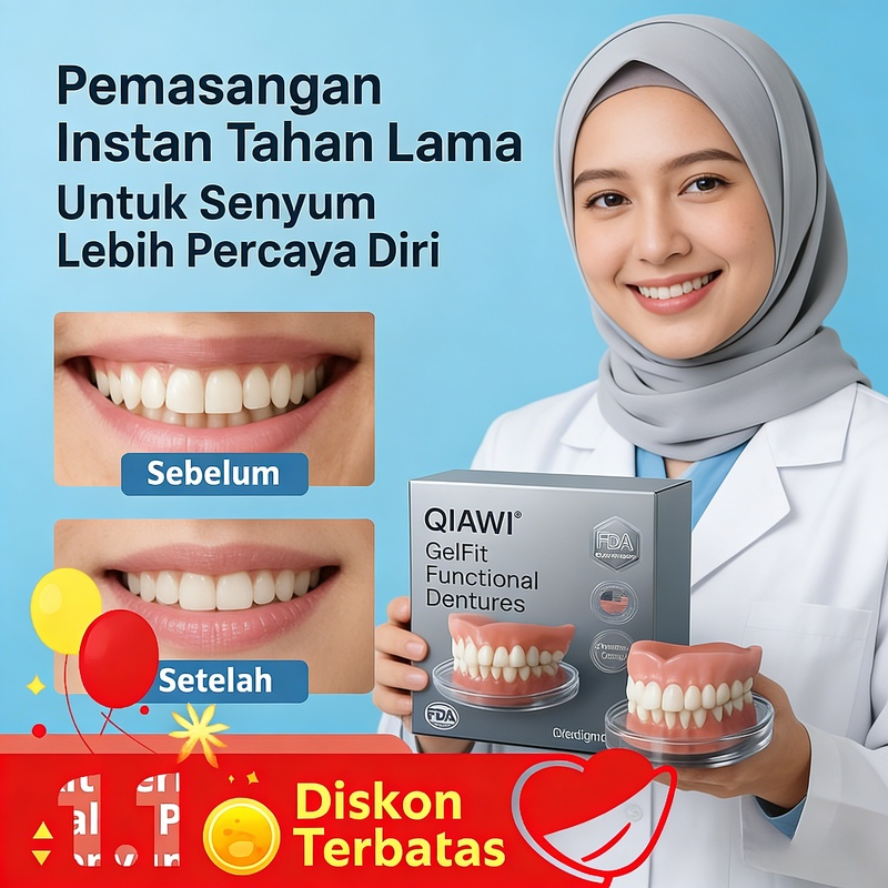 [Senyum Percaya Diri] Kit Restorasi Gigi Tiruan Senyum Sempurna | Kit Dekorasi Gigi Tiruan | Mengisi