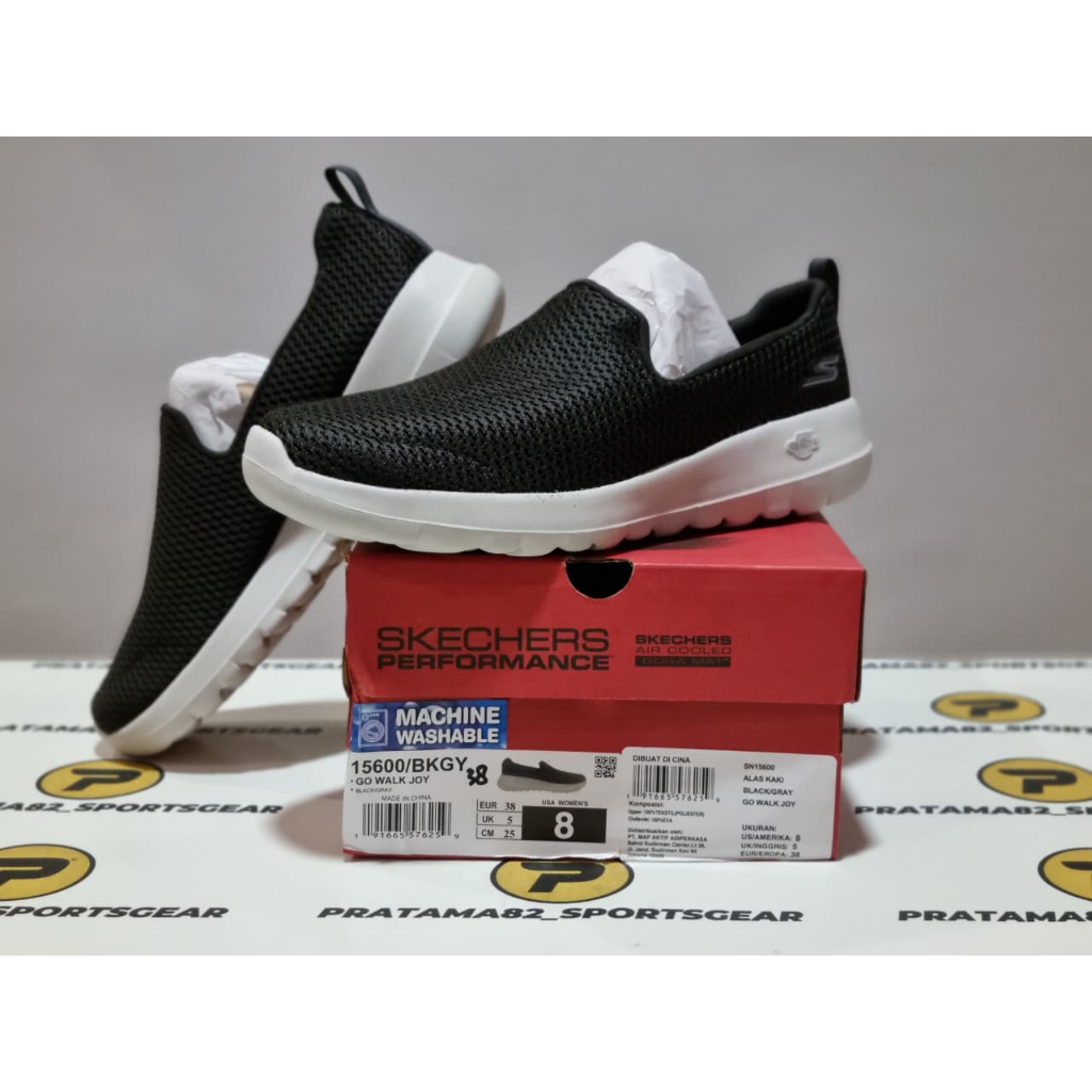 SIZE 38 ( 25 CM ) ORIGINAL ASLI SKECHERS GO WALK JOY SEPATU SLIP-ON CASUAL WANITA CEWEK WOMEN HITAM 