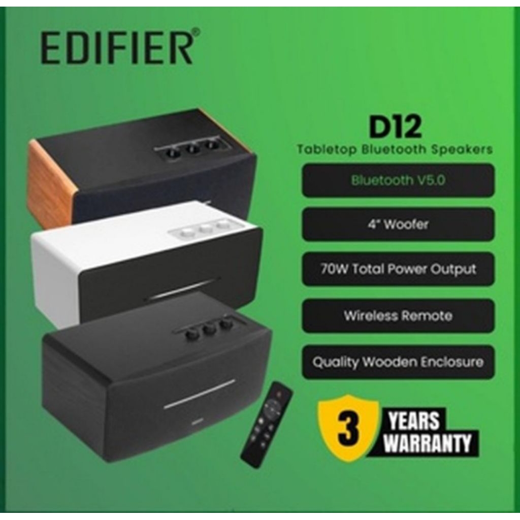 Edifier D12 Integrated Desktop Speakers with Bluetooth 5.0- Wireless Stereo Tabletop Speaker 70 Watt