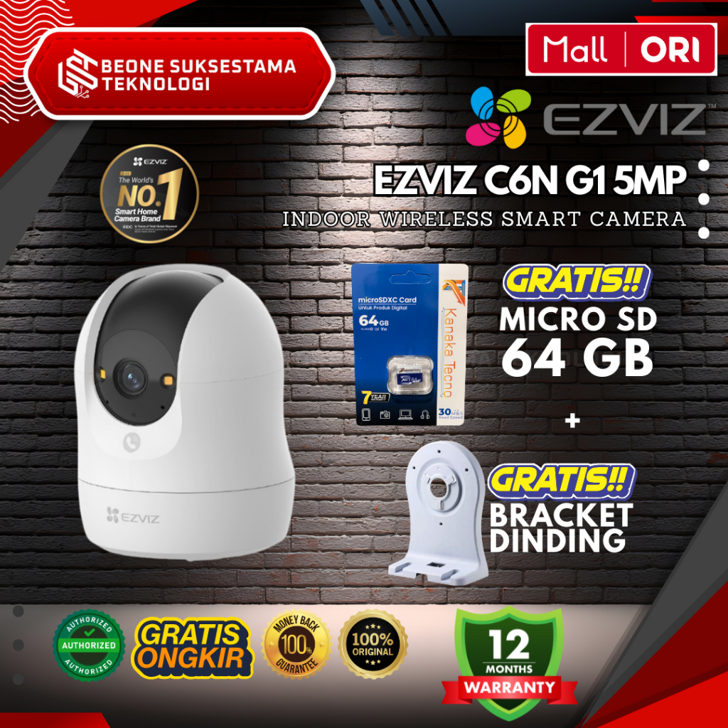 EZVIZ C6N G1 5MP Gratis Bracket & MMC 64GB