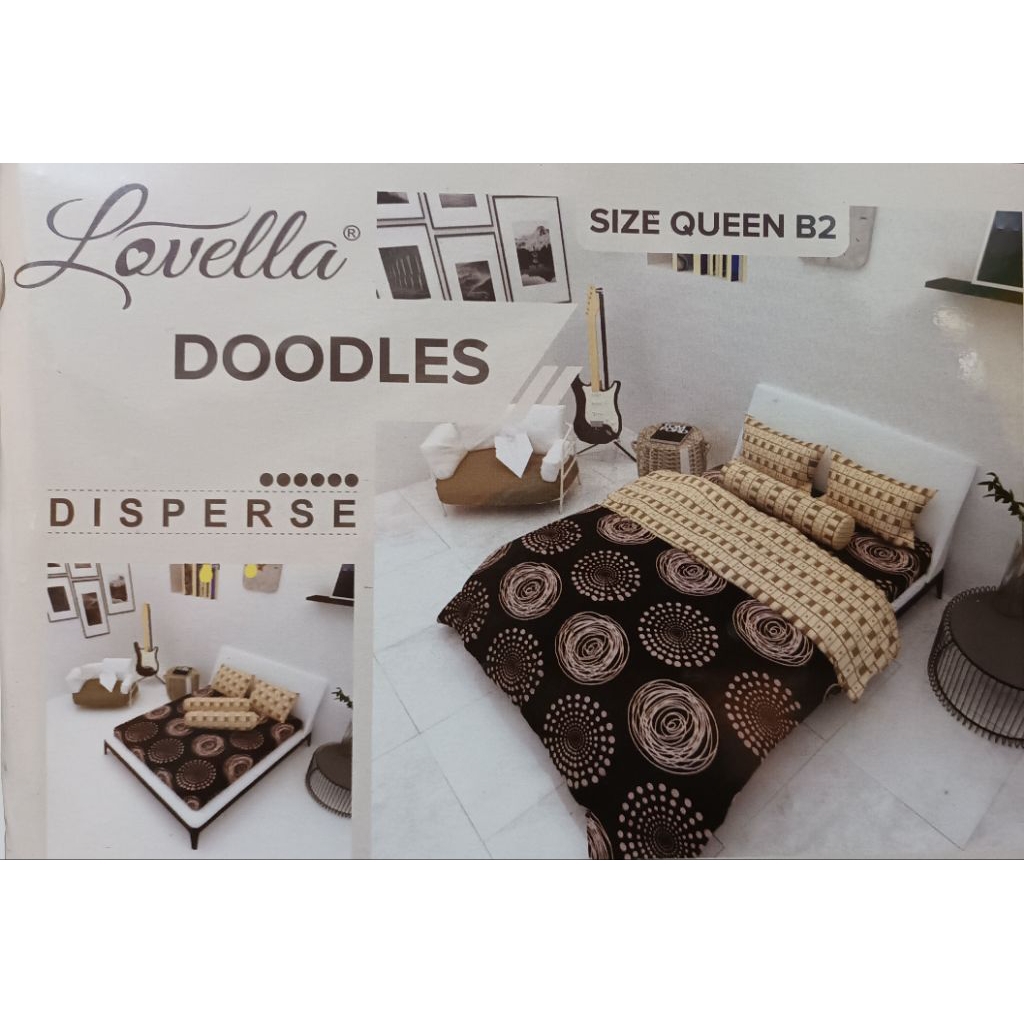 Sprei Lovella uk 180x200x20cm,  4 sarung bantal , 2 sarung guling