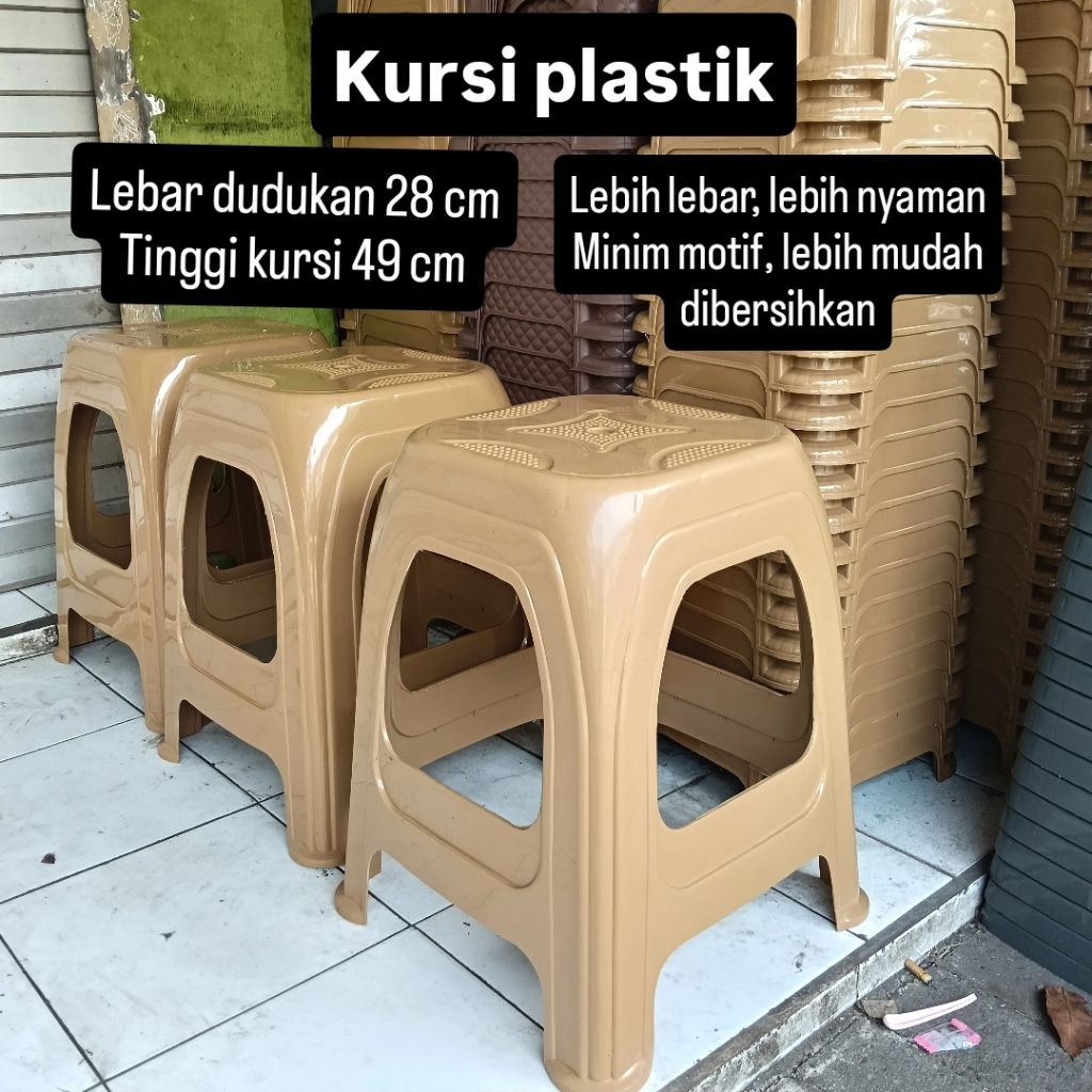 (paket 4 kursi ) kursi plastik warung / kursi baso / kursi bakso / kursi tinggi / dingklik plastik /