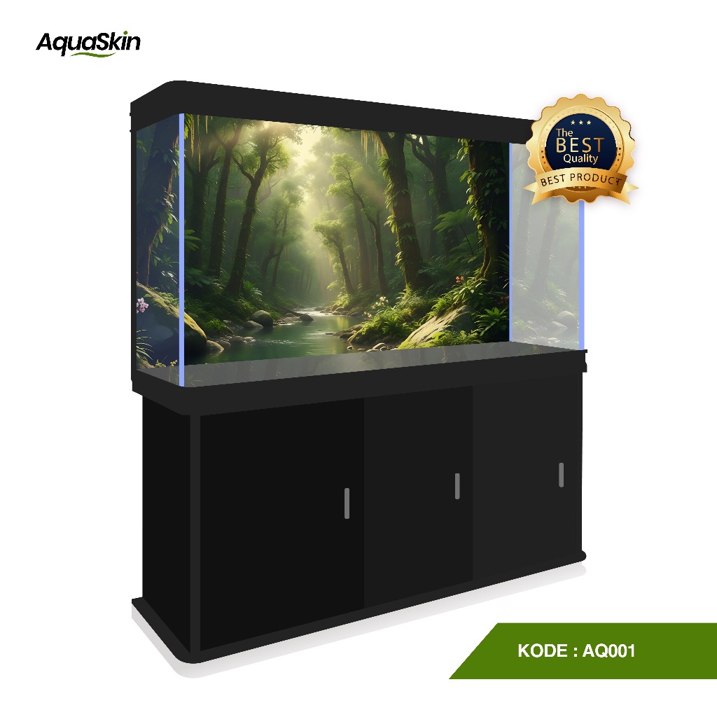 Stiker Background Aquarium Premium Sungai Hutan AQ001