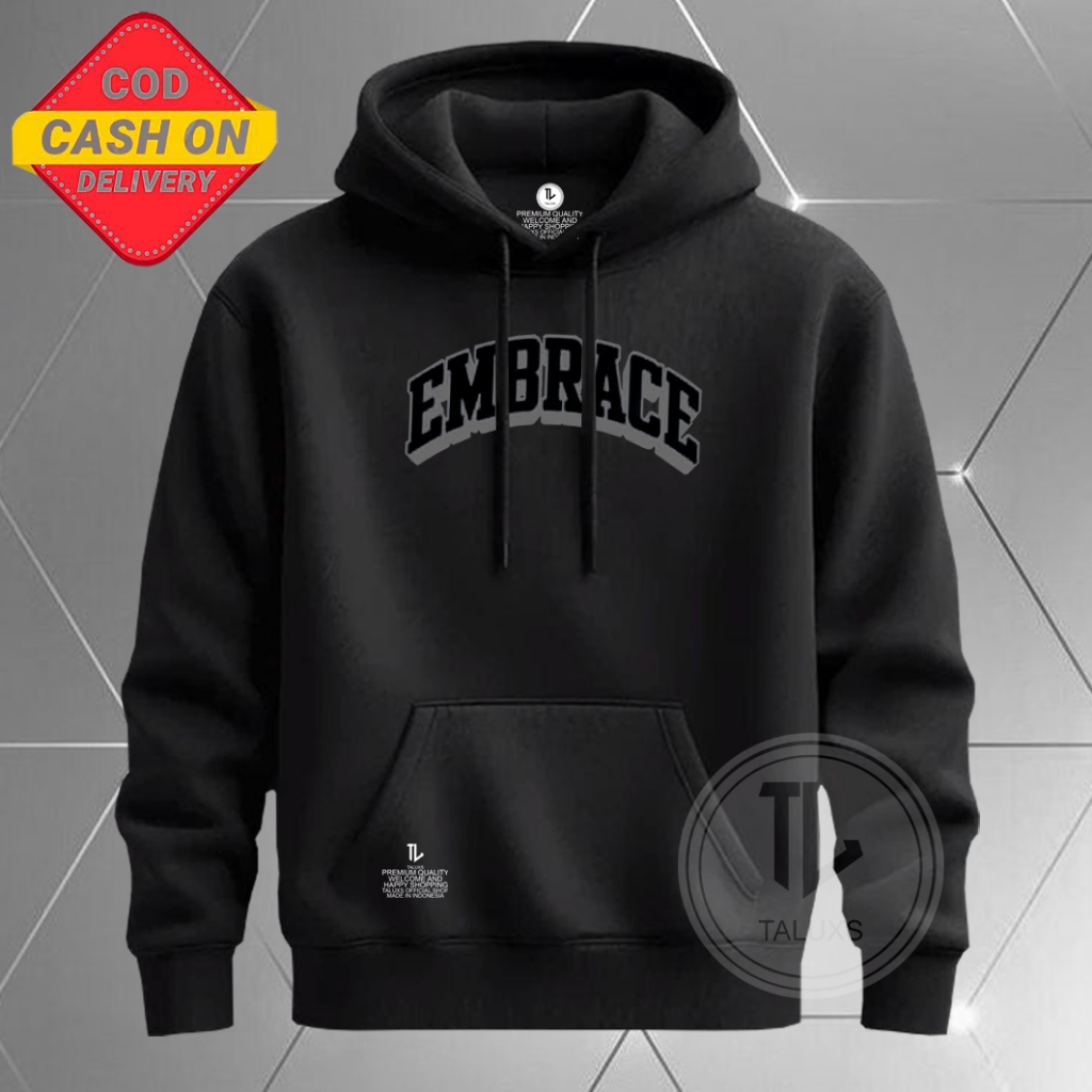 Taluxs Sweater Hoodie Pria SHEIN Hitam