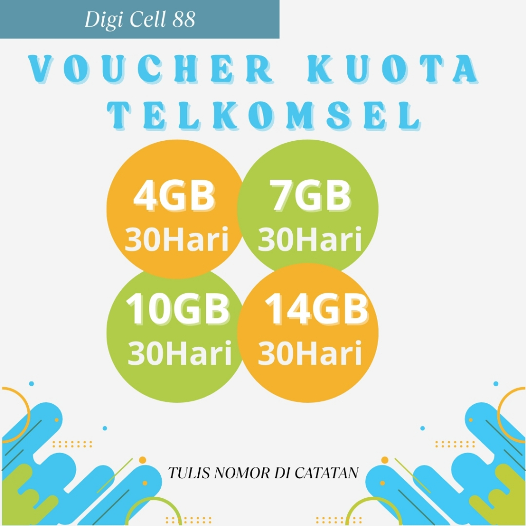 [Kirim Via Chat] Voucher Kuota Internet Telkomsel 4GB–10GB 30 HARI JAWA BARAT | Voucher Kuota Intern