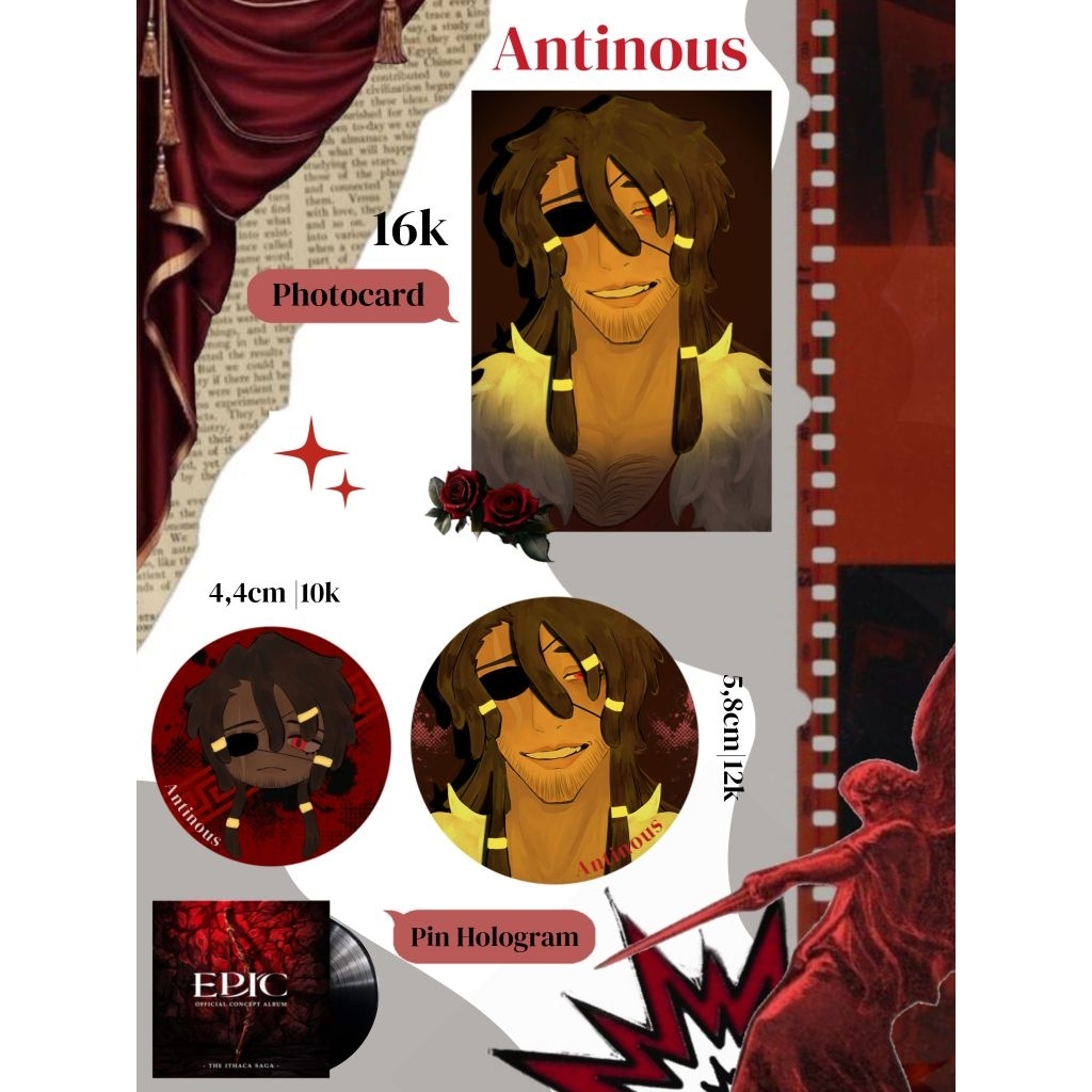 Fanmearch Epic The Musical, Antinous. Pin dan Photocard