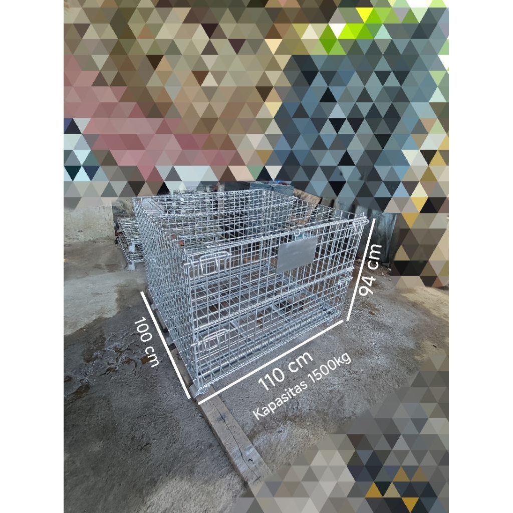 Link Pembayaran Pallet Mesh Stocky 7 ukuran : 110 x 90 cm dengan tambahan roda nylon 5 inch heavy du