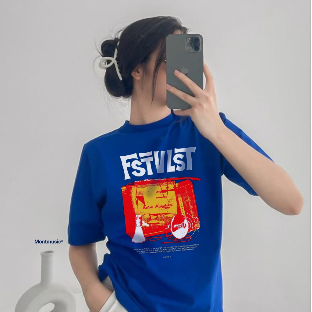 Kaos Band Fstvlst Melody Masyarakat Biru Benhur Merchandise Fstvlst Cotton Combed Premium Tshirt Ban