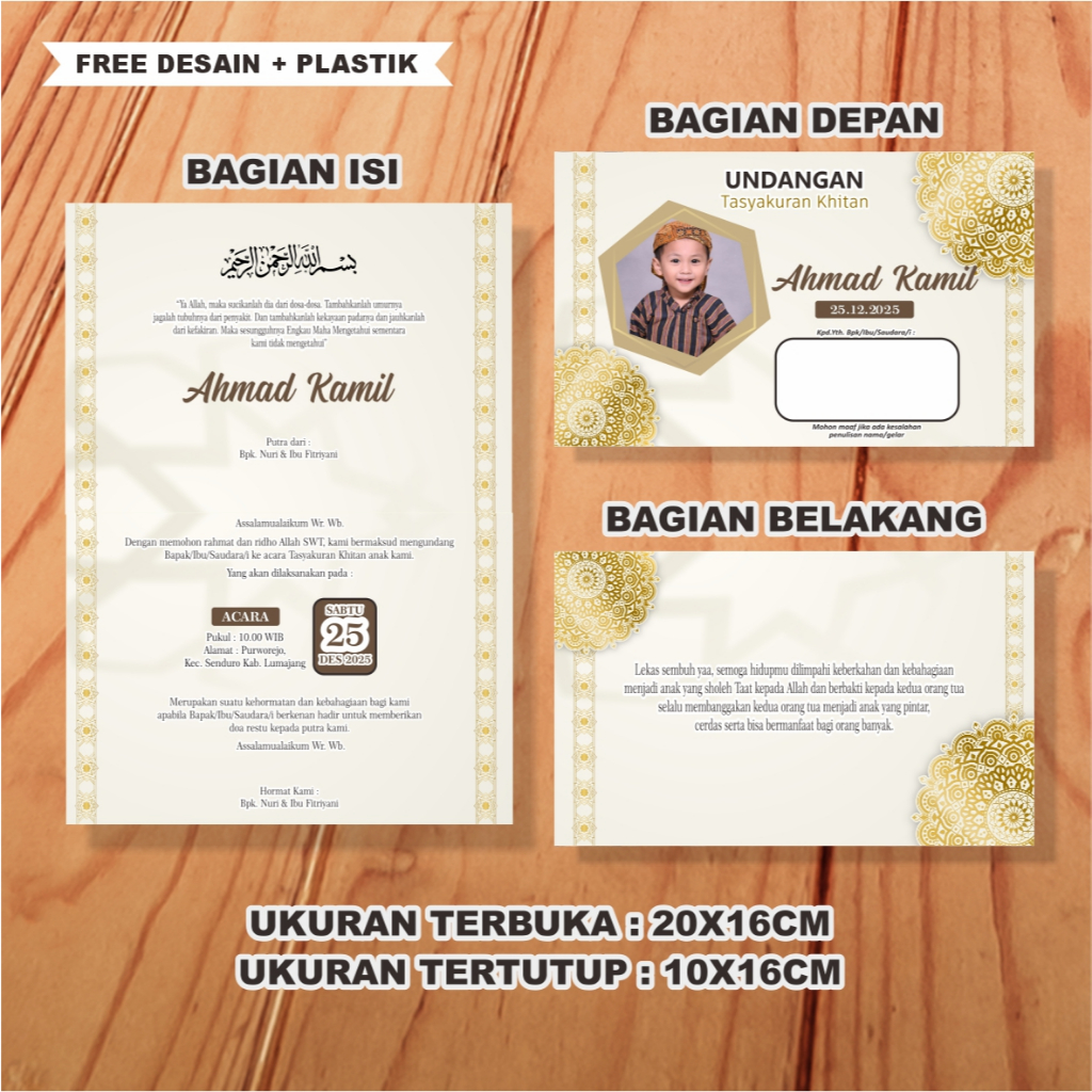 Undangan Khitan Lipat - Undangan Khitanan Lipat Free Desain+foto & Plastik
