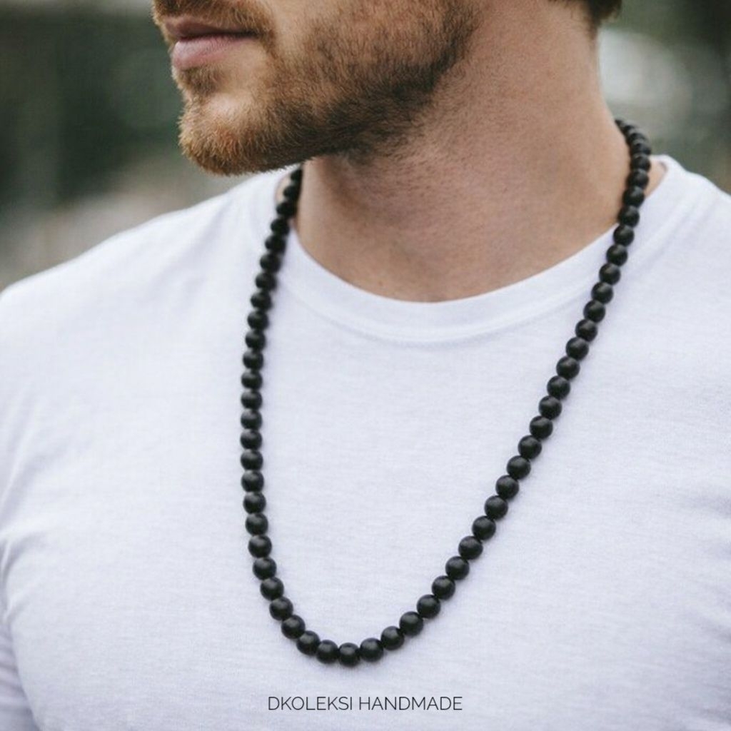 Kalung Pria Mutiara Panjang | Necklace Unisex | Kalung Bulat