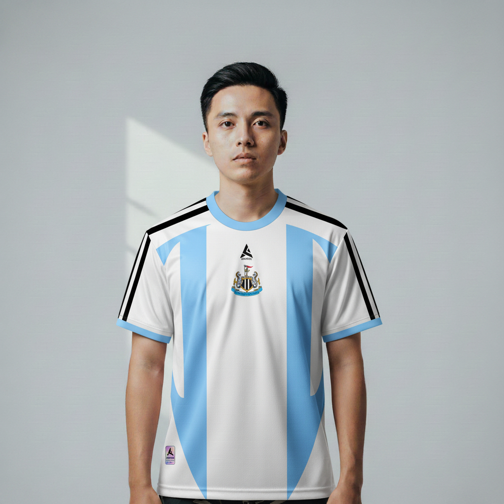 ATHLETIC SPORTWEAR - Jersey Vintage Bola Fantasy Newcastle Away 2007-08 Fullprinting Casual - Atasan