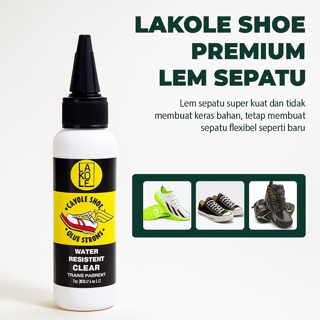 LEM super kuat LAKOLE tidak kaku lem sandal dan sepatu