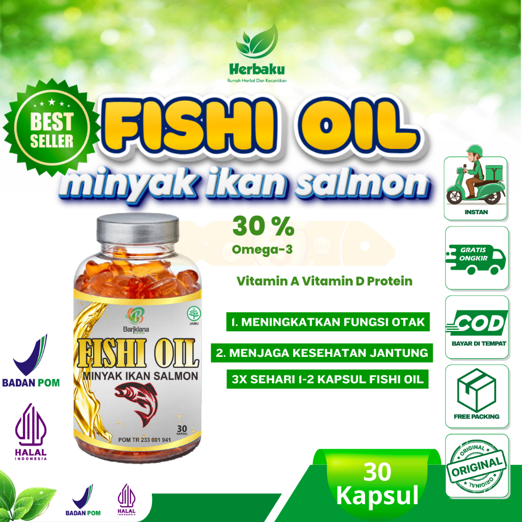 Fishi Oil Minyak Ikan Salmon Omega 3 Halal herbakusukoharjo