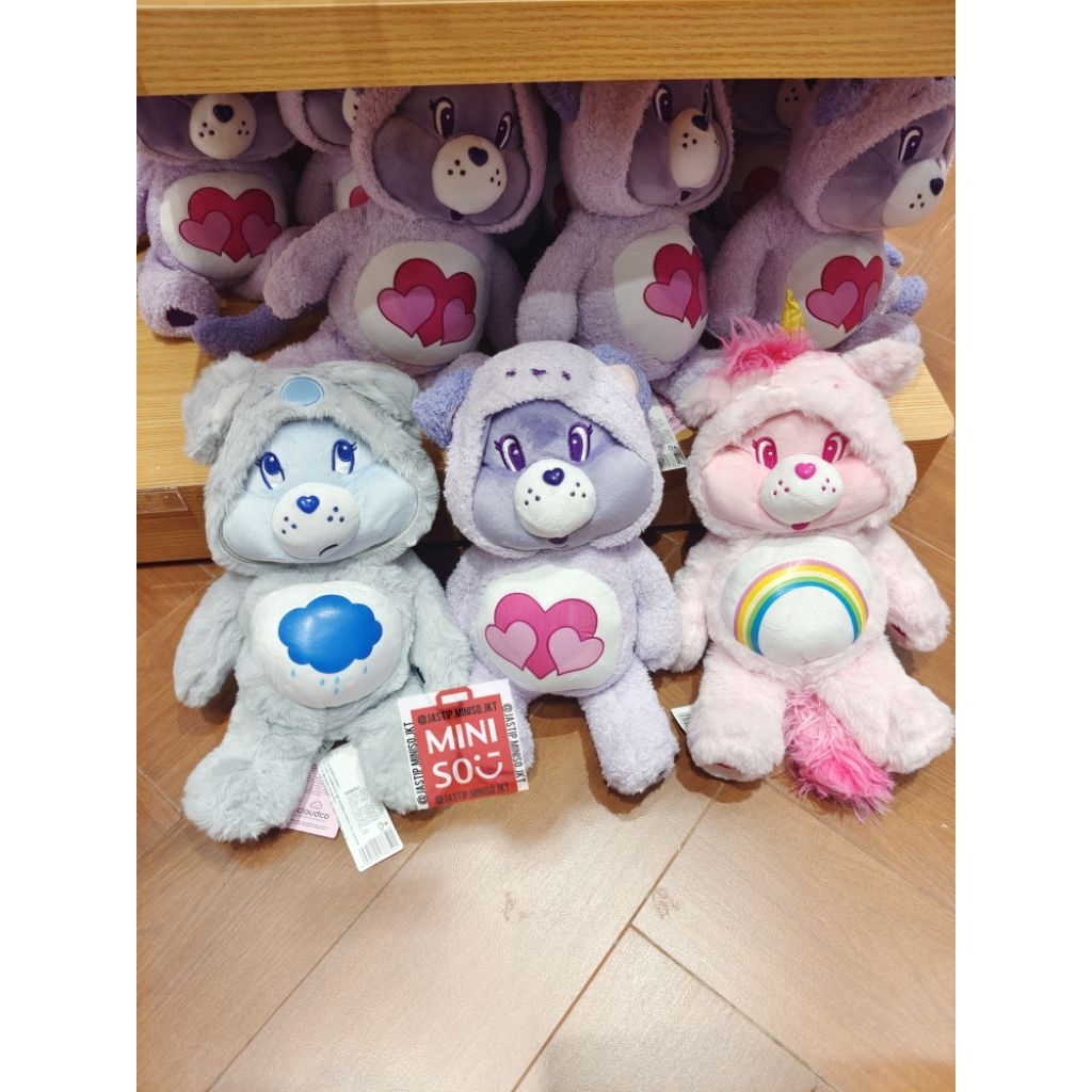 MINISO Boneka Plush CARE BEARS Collection (28cm) PINK / PURPLE / BLUE
