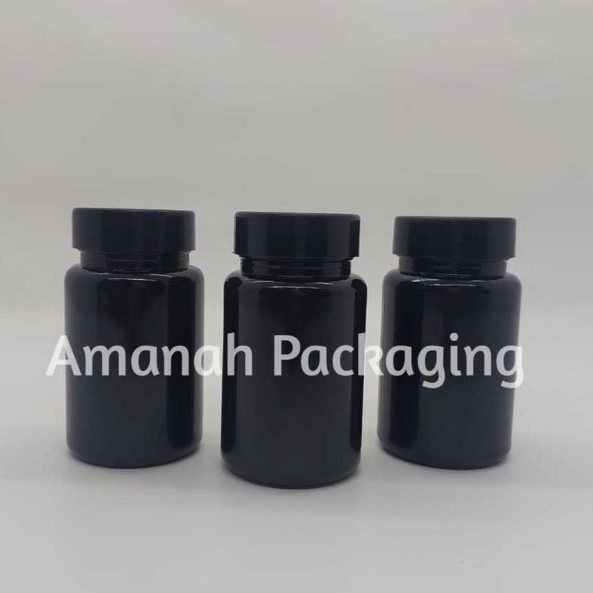 Botol kapsul hitam 100ml / Botol obat 100ml hitam