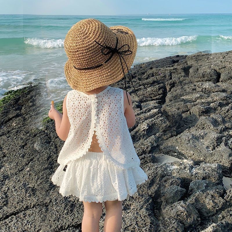 KIDDO Setelan Baju Bayi Perempuan Two Piece Rompi Backless Baju Pantai Baby Girl Outfit Musim Panas 